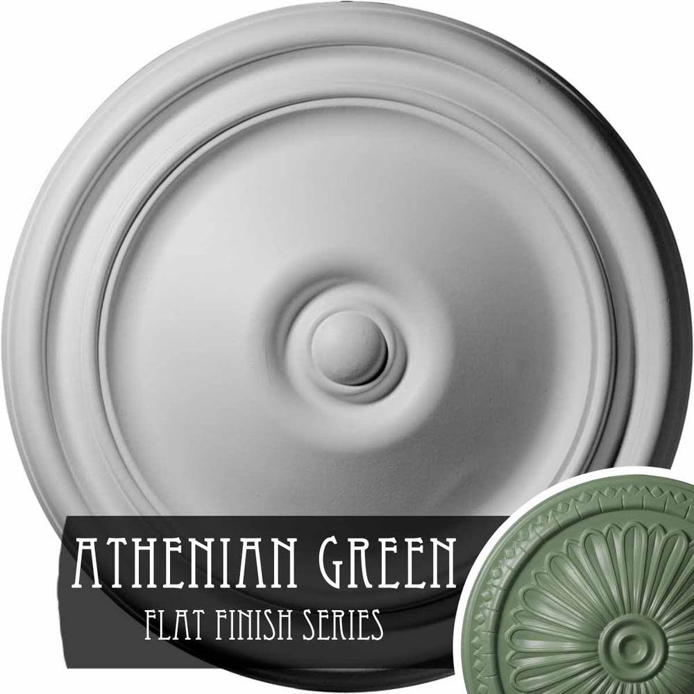12x22OD x 1 3/4x22P Ceiling Medallion, Hand-Painted Athenian Green P2209