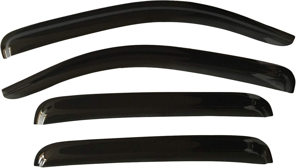 Tape-On Smoke Tinted Side Window Visor Deflectors Vent Rain Guards for Toyota Tacoma Double Cab N97573