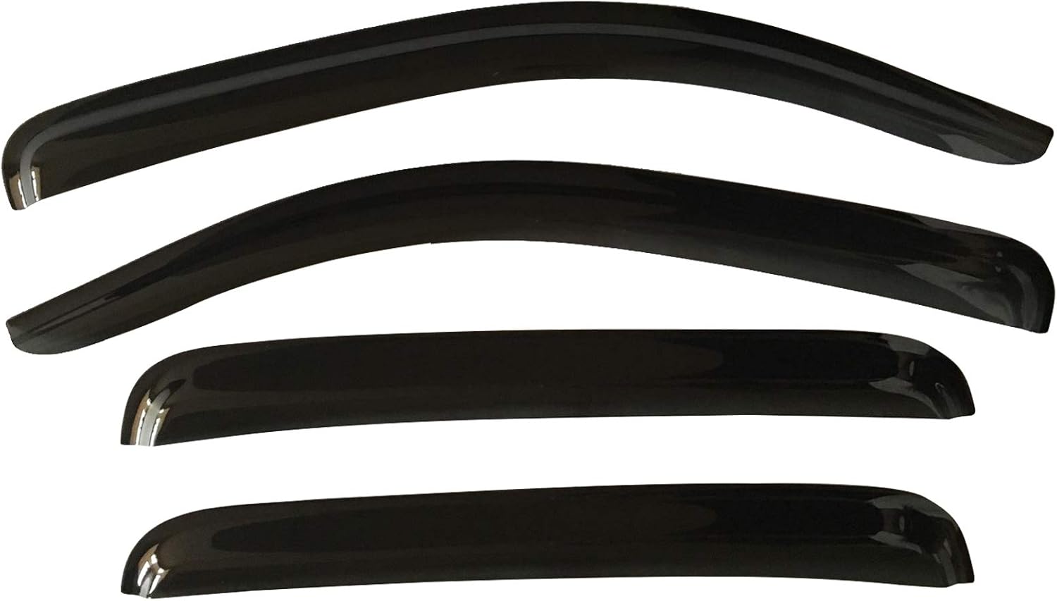 Tape-On Smoke Tinted Side Window Visor Deflectors Vent Rain Guards for Toyota Tacoma Double Cab N97573