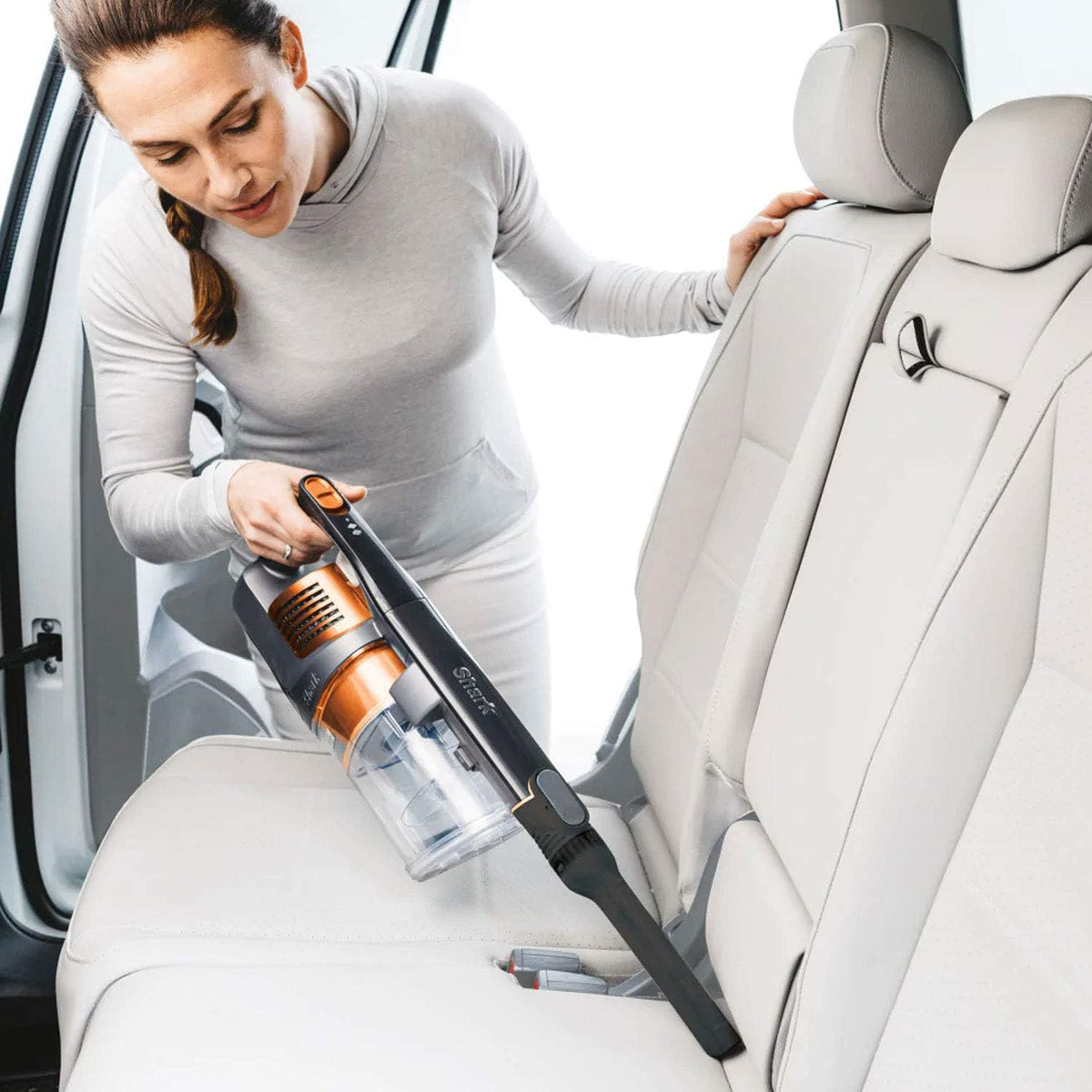 Orange Cordless Stick Vacuum Cleaner with Crevice Tool & Duster Brush M8304