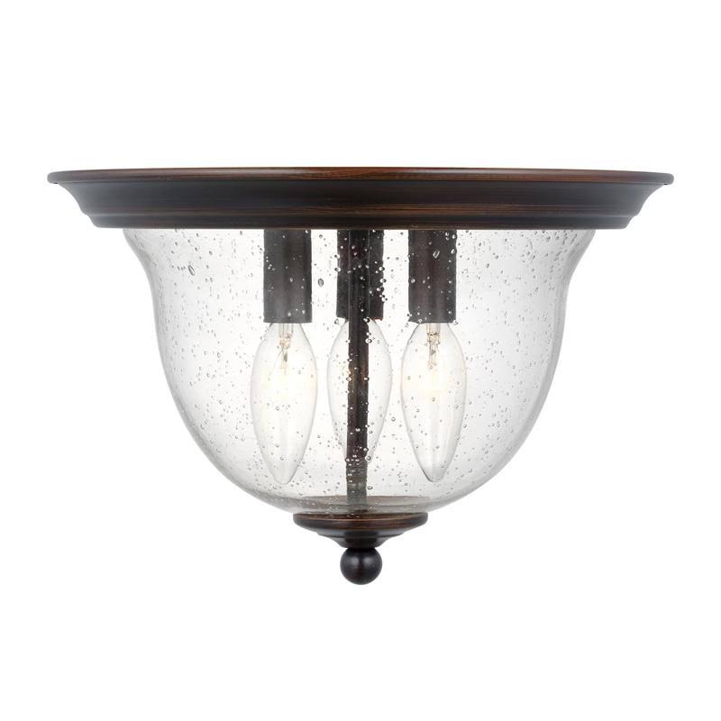 Brushed Nickel Three Light Ceiling Flush Mount W612834