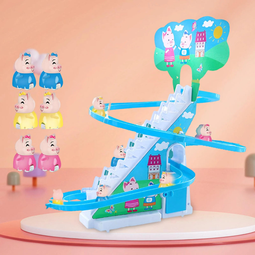 6 Pigs Electric Pig Climbing Stair Toy with LED Lights M192