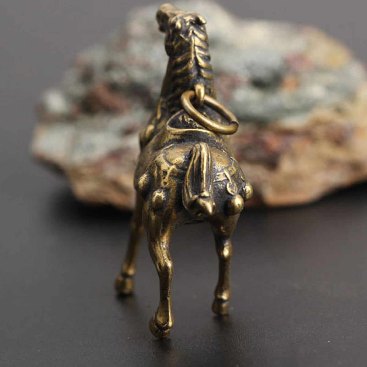 Solid Copper Race Horse Miniature Figurines Desk Decor Ornament Handmade Crafts C3802