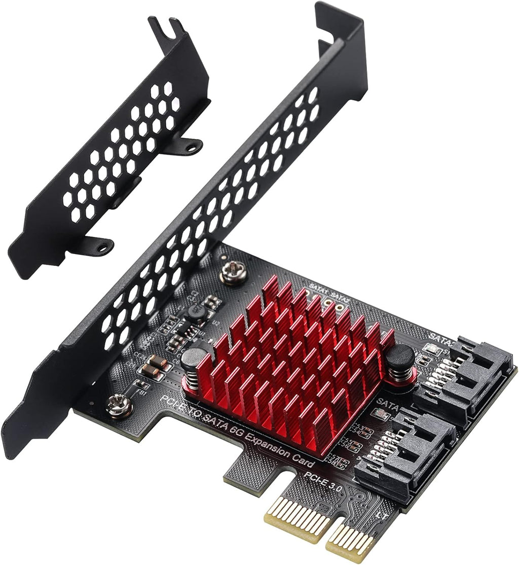 PCIe 6 SATA 4X Card with 6 SATA Cables and Low Profile Bracket E128269