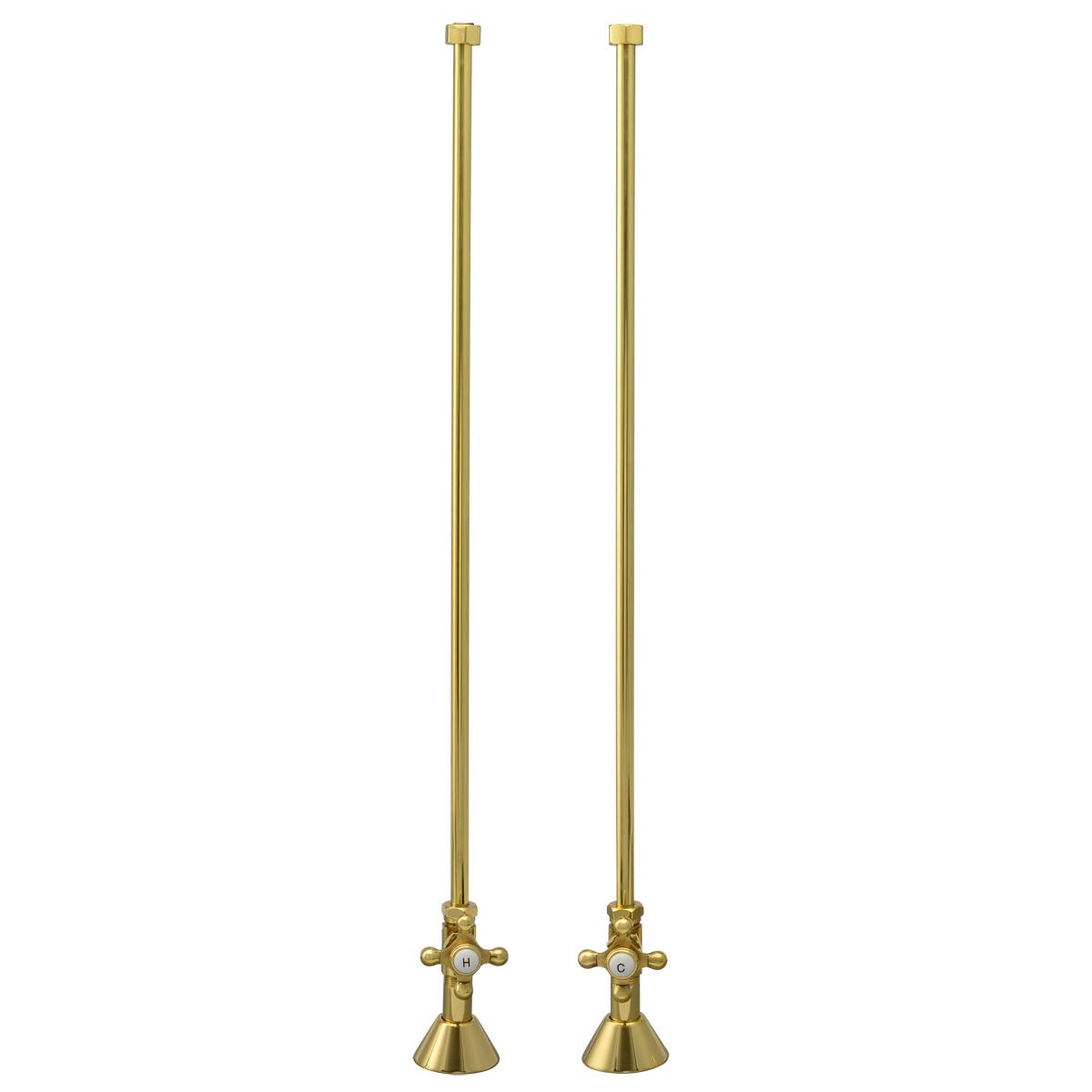 Straight Supply Lines with Cross Handle Supply Stops E40818