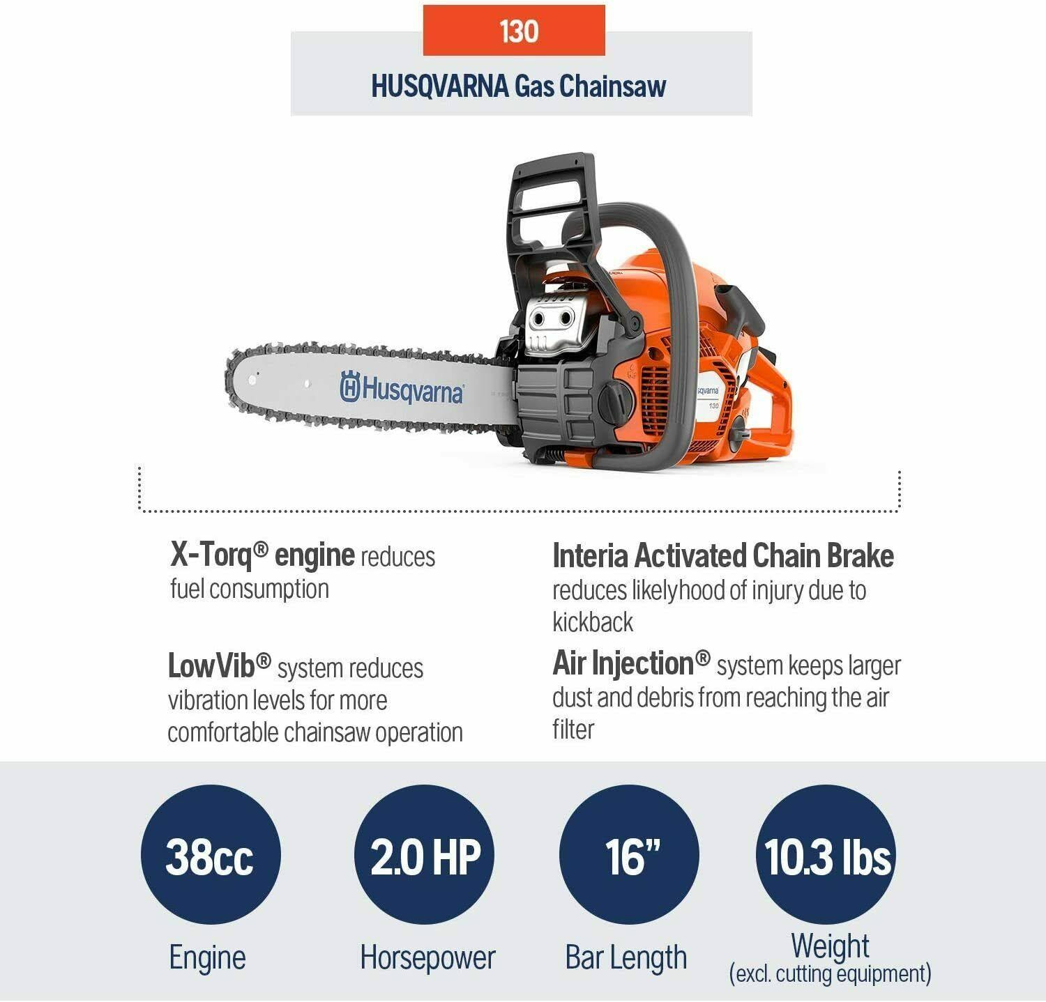 16 in 38cc Gas-Powered Chainsaw B498593