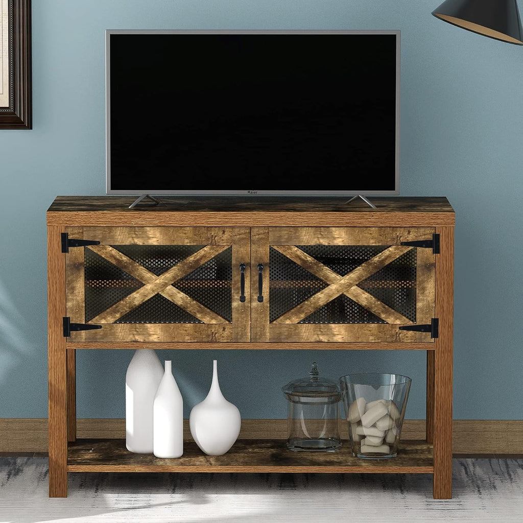Black Solid Wood Console Table with 2 Drawers E4155