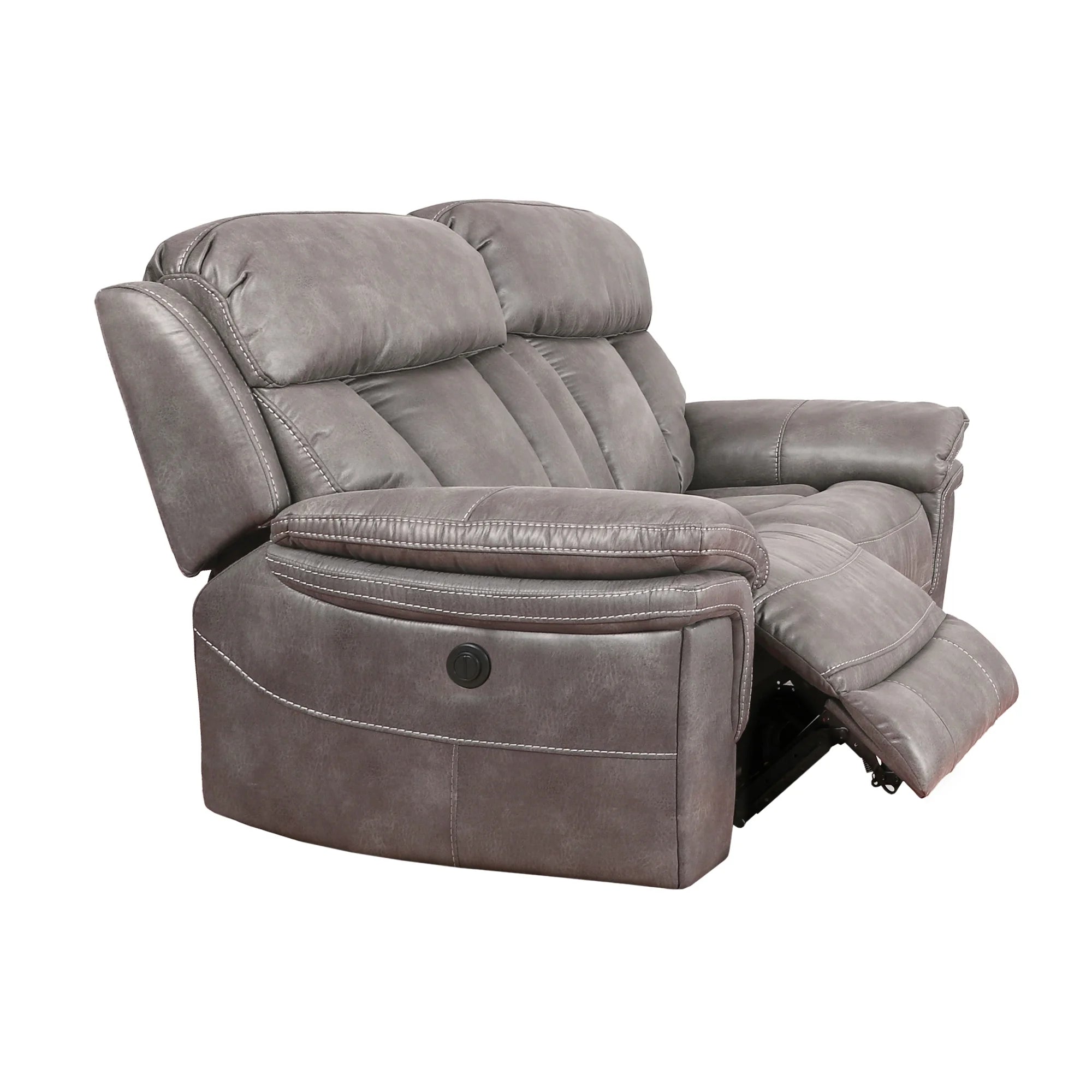 Gunmetal Fabric Power Loveseat H8454