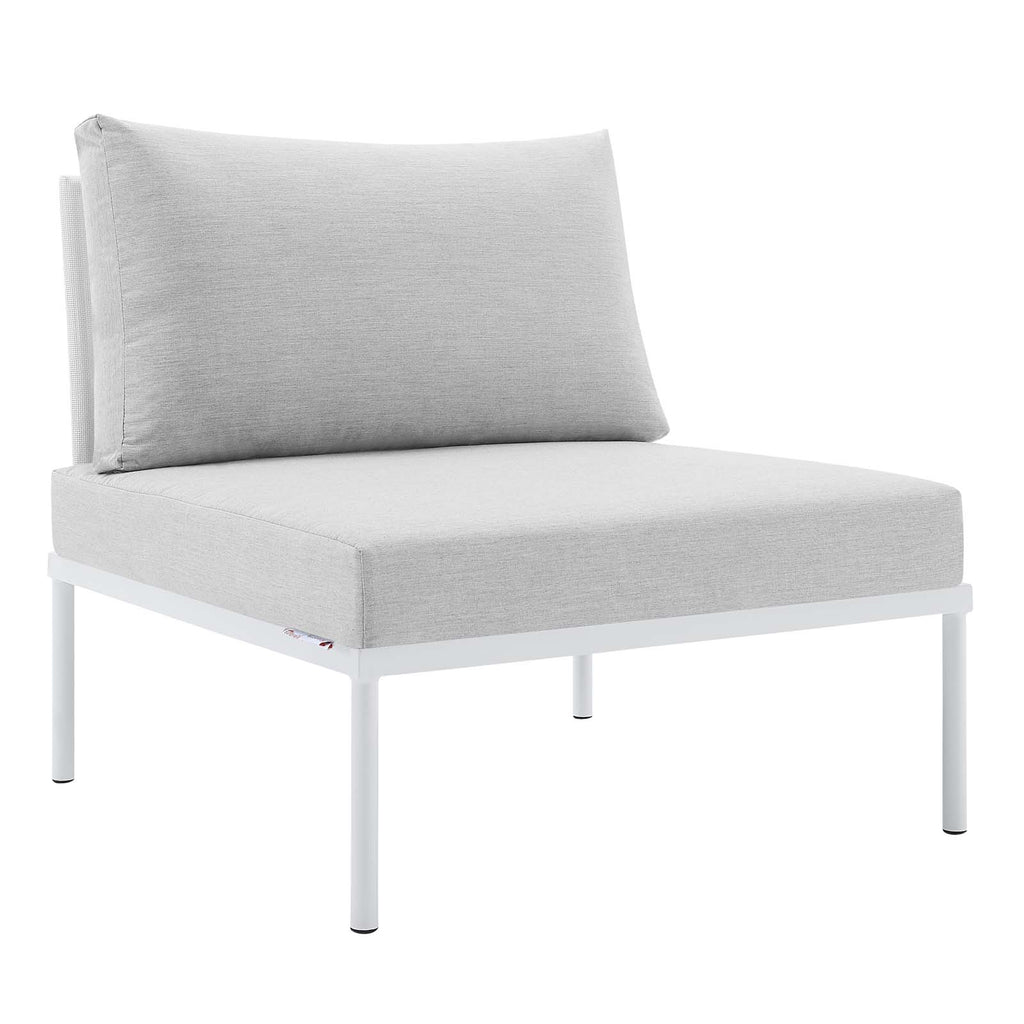 White Gray Aluminum Armless Patio Chair C986