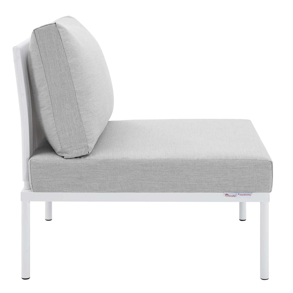 White Gray Aluminum Armless Patio Chair C986