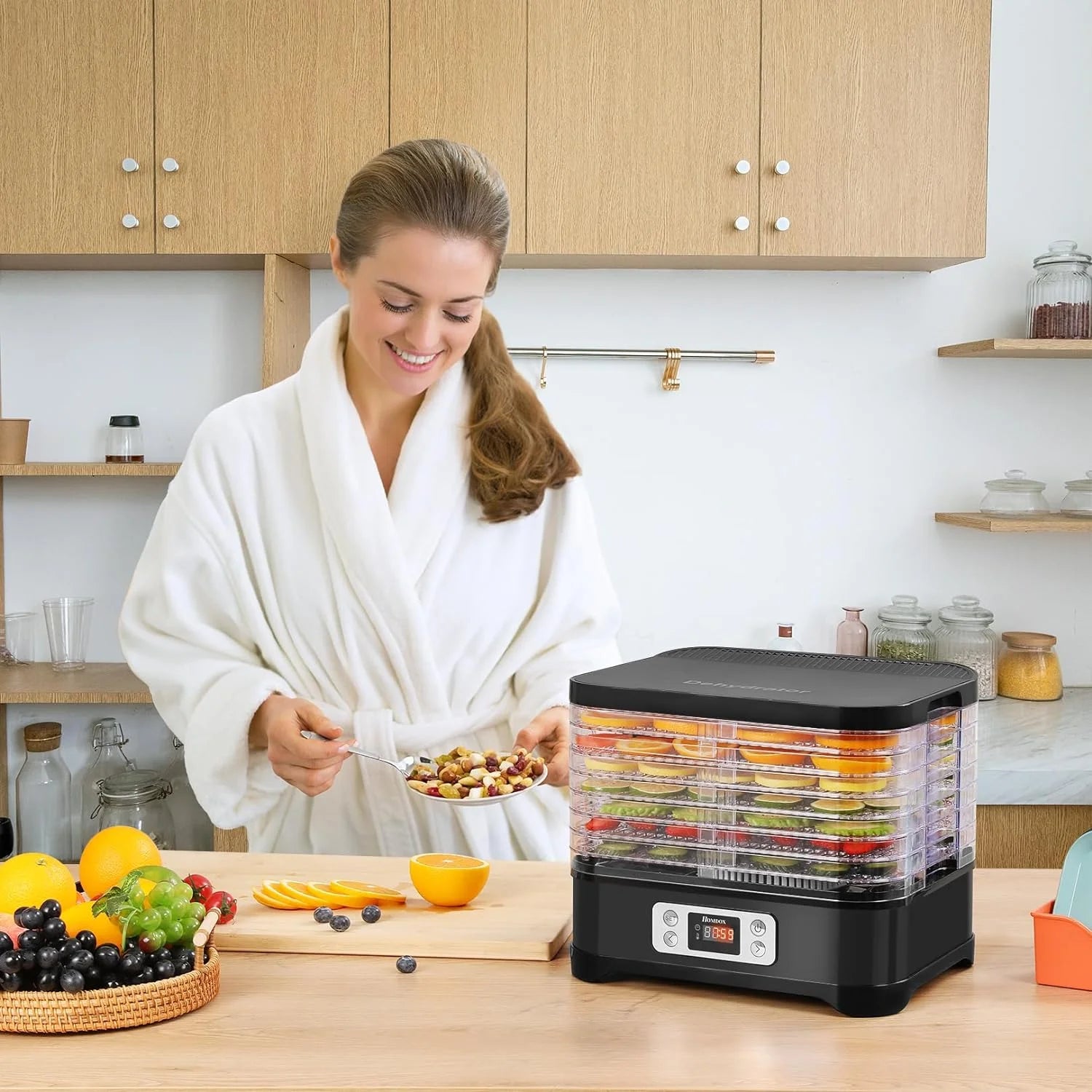 400W 8 Trays Food Dehydrator with Digital Timer and Temperature Control Y71829