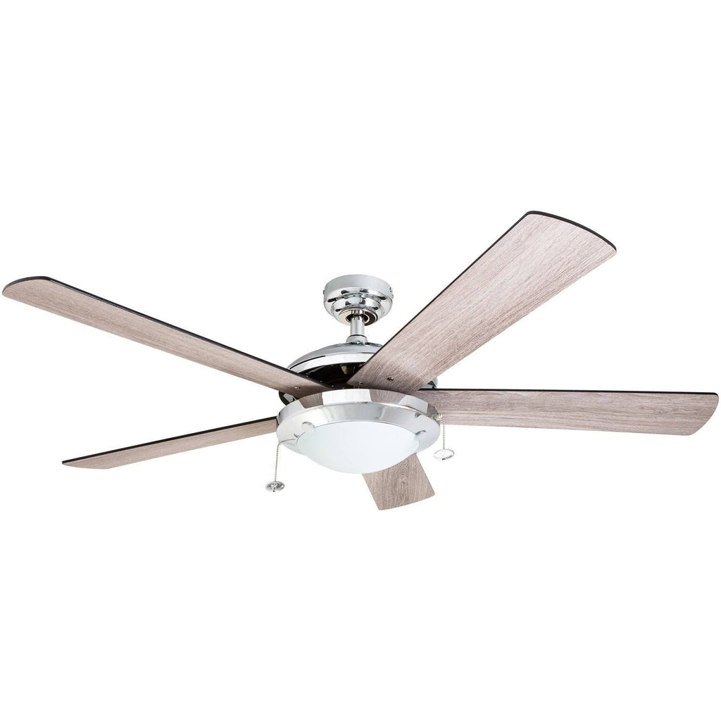 Chrome Contemporary Rustic Ceiling Fan, 52 LED J75815