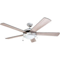 Chrome Contemporary Rustic Ceiling Fan, 52 LED J75815