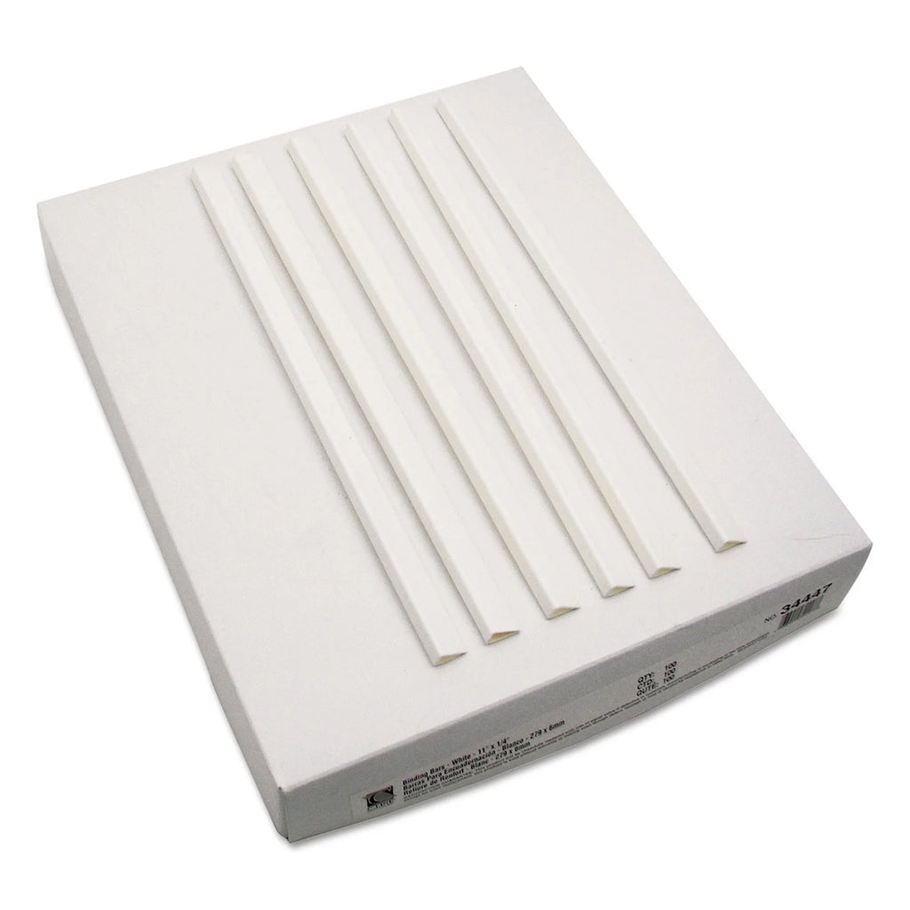 Binding Bars for Report Covers, 40-Sheet Capacity, White, 100/Box S283658