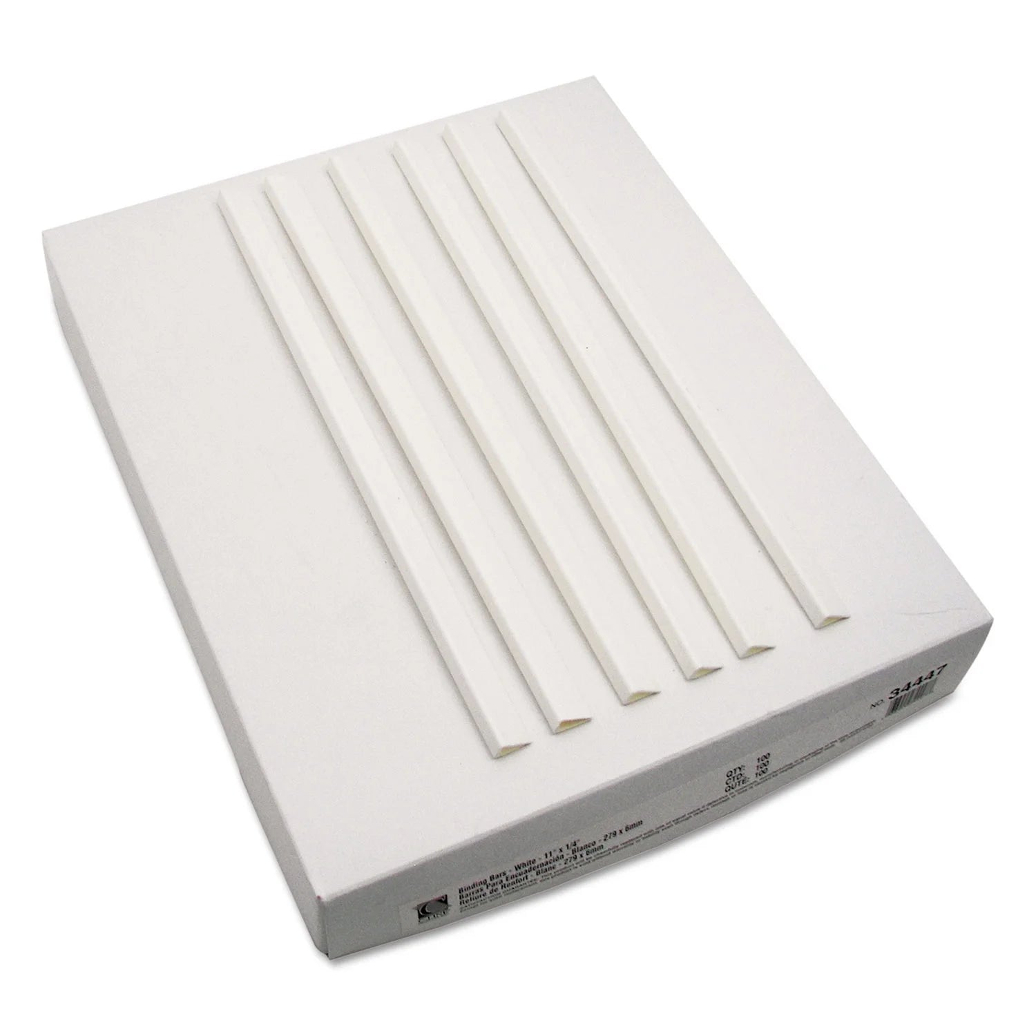 Binding Bars for Report Covers, 40-Sheet Capacity, White, 100/Box S283658