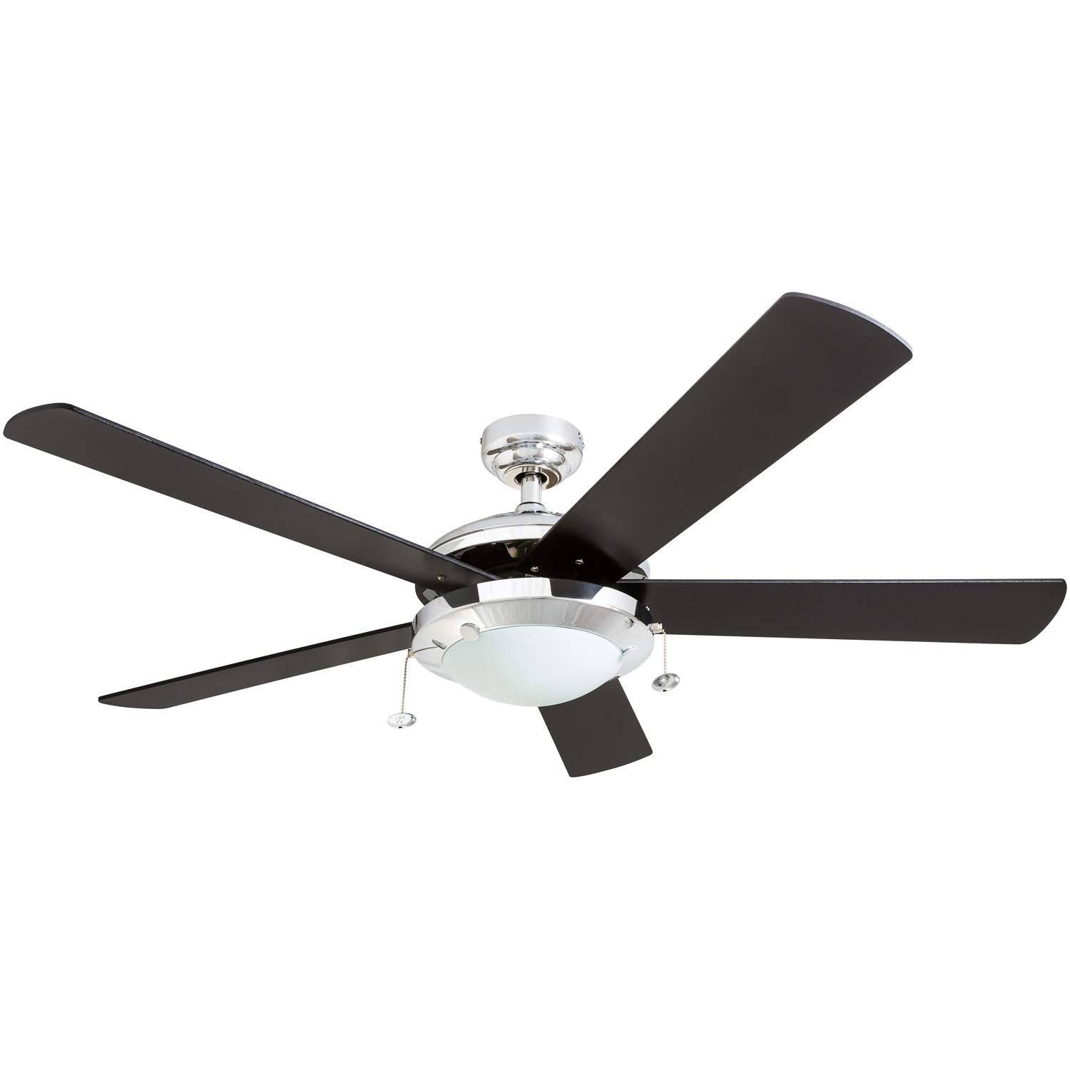 Chrome Contemporary Rustic Ceiling Fan, 52 LED J75815