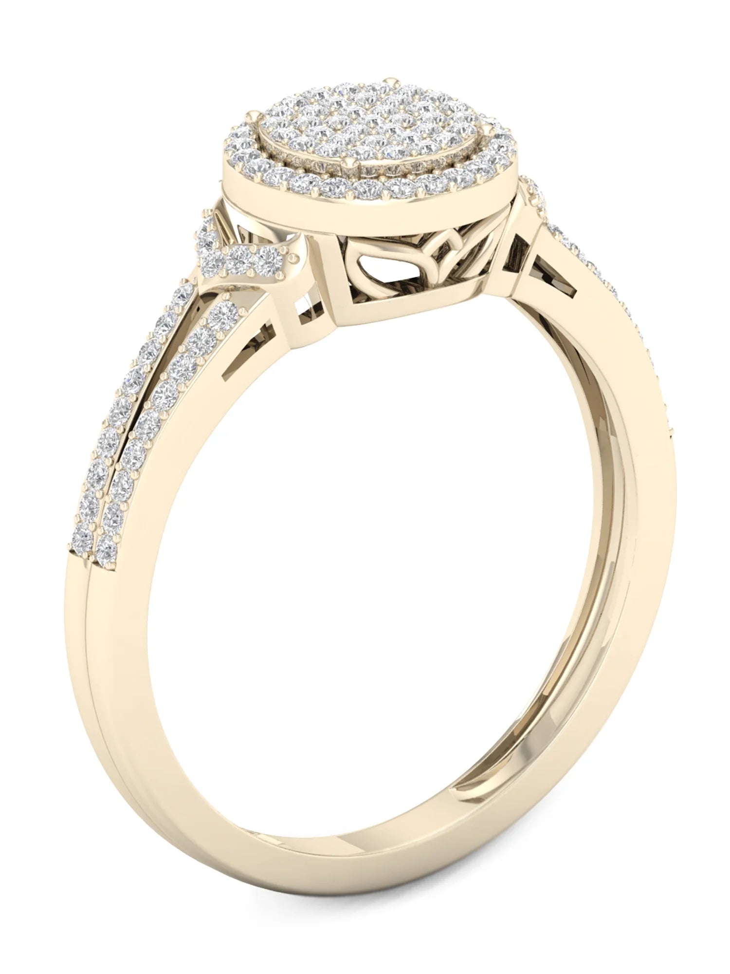 10K Yellow Gold Halo Engagement Ring P2903