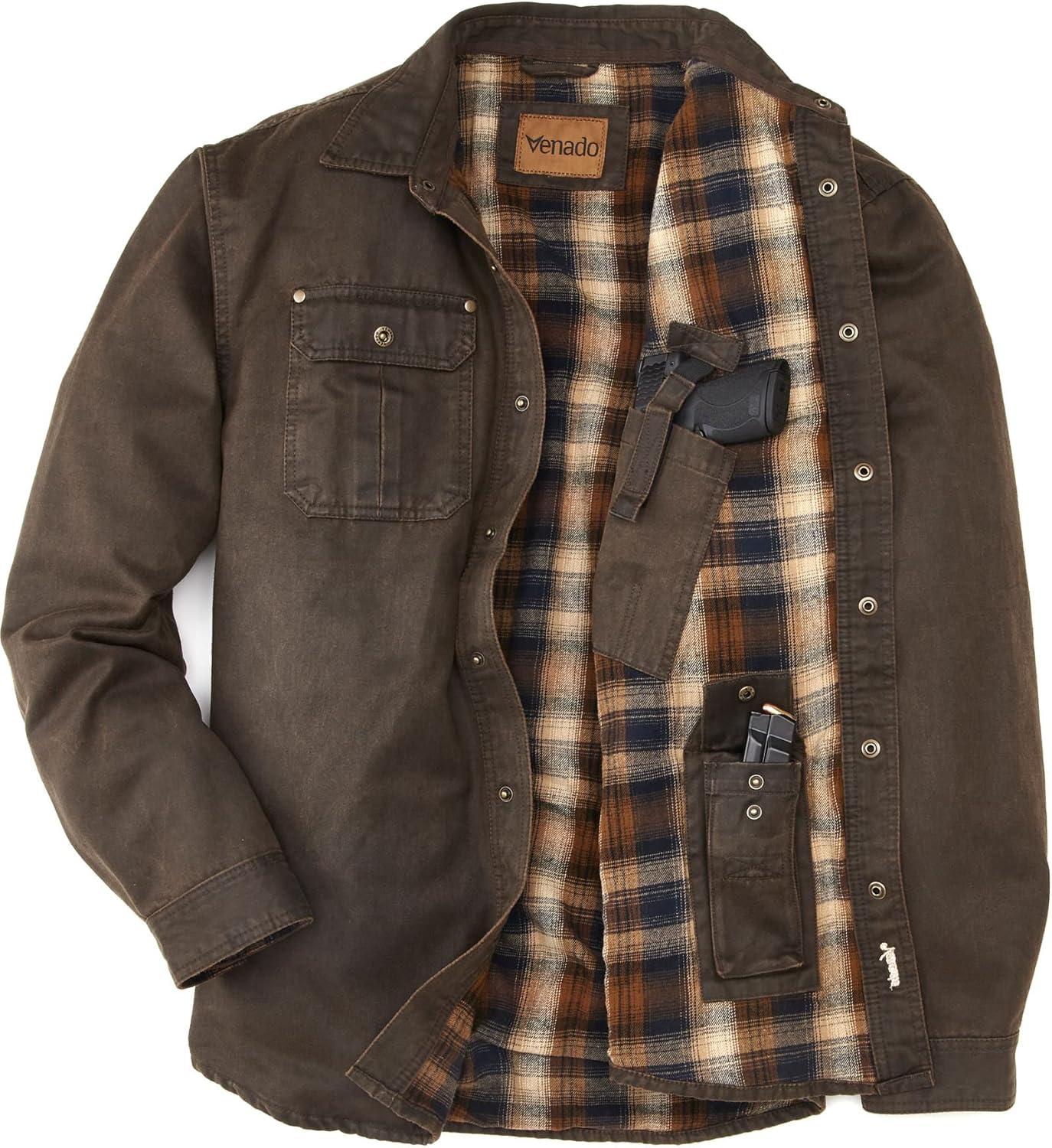 Cotton Suede Concealed Carry Shirt Jacket O893