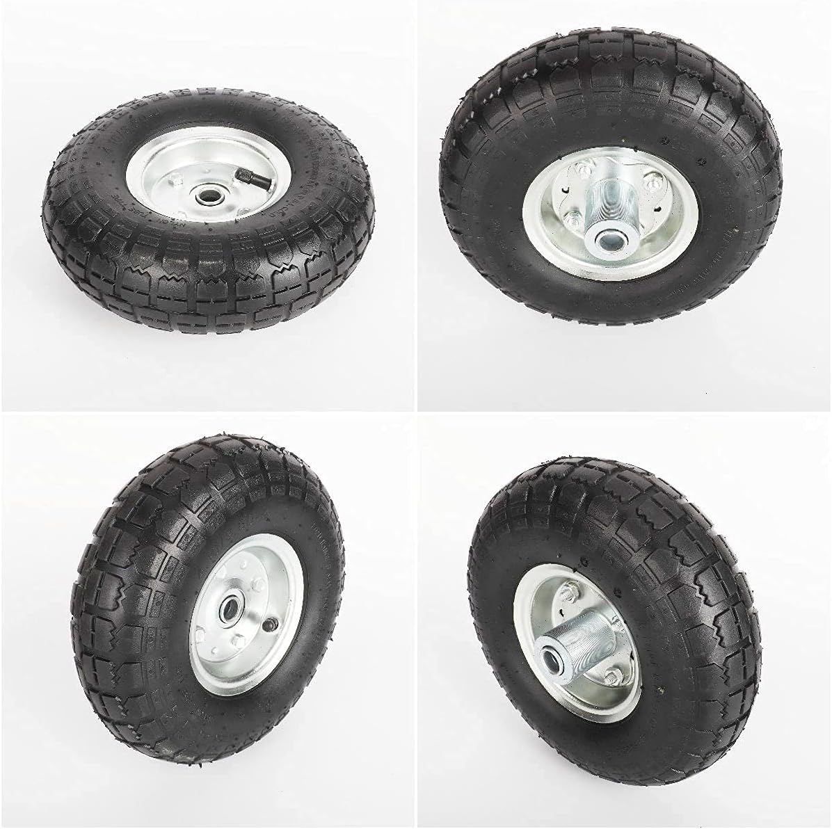 4 Pack Pneumatic Rubber Wheels with 5/8 Center Bearing O48180