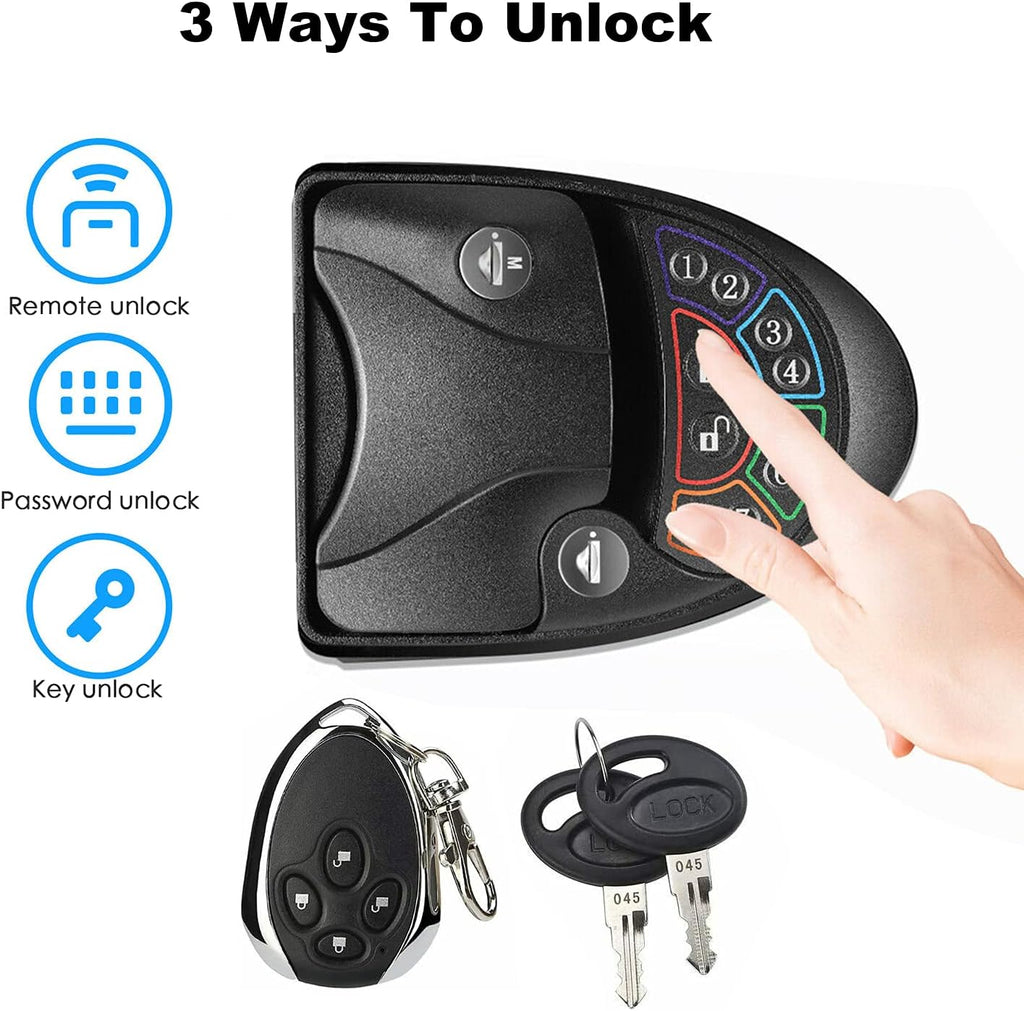 Keyless Entry Door Lock Handle Latch Zinc Alloy Wireless with Keypad Remote Control J8505