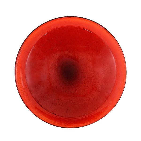 Red Crackle Birdbath with Rail Mount Bracket Z89858