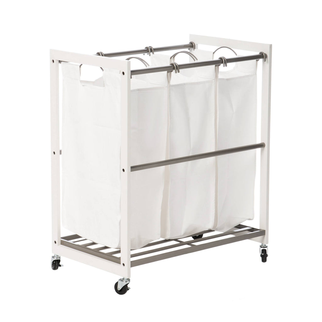 White 3 Bag Laundry Cart U789268
