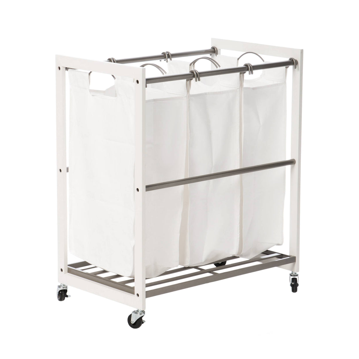 White 3 Bag Laundry Cart U789268