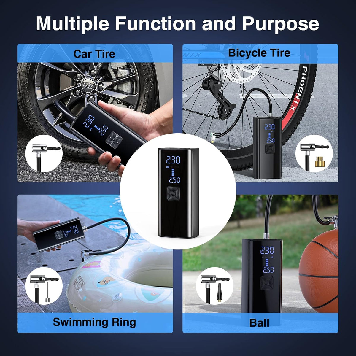 Portable Tire Inflator Air Compressor, 150 PSI Cordless, Pack of 2 L8704