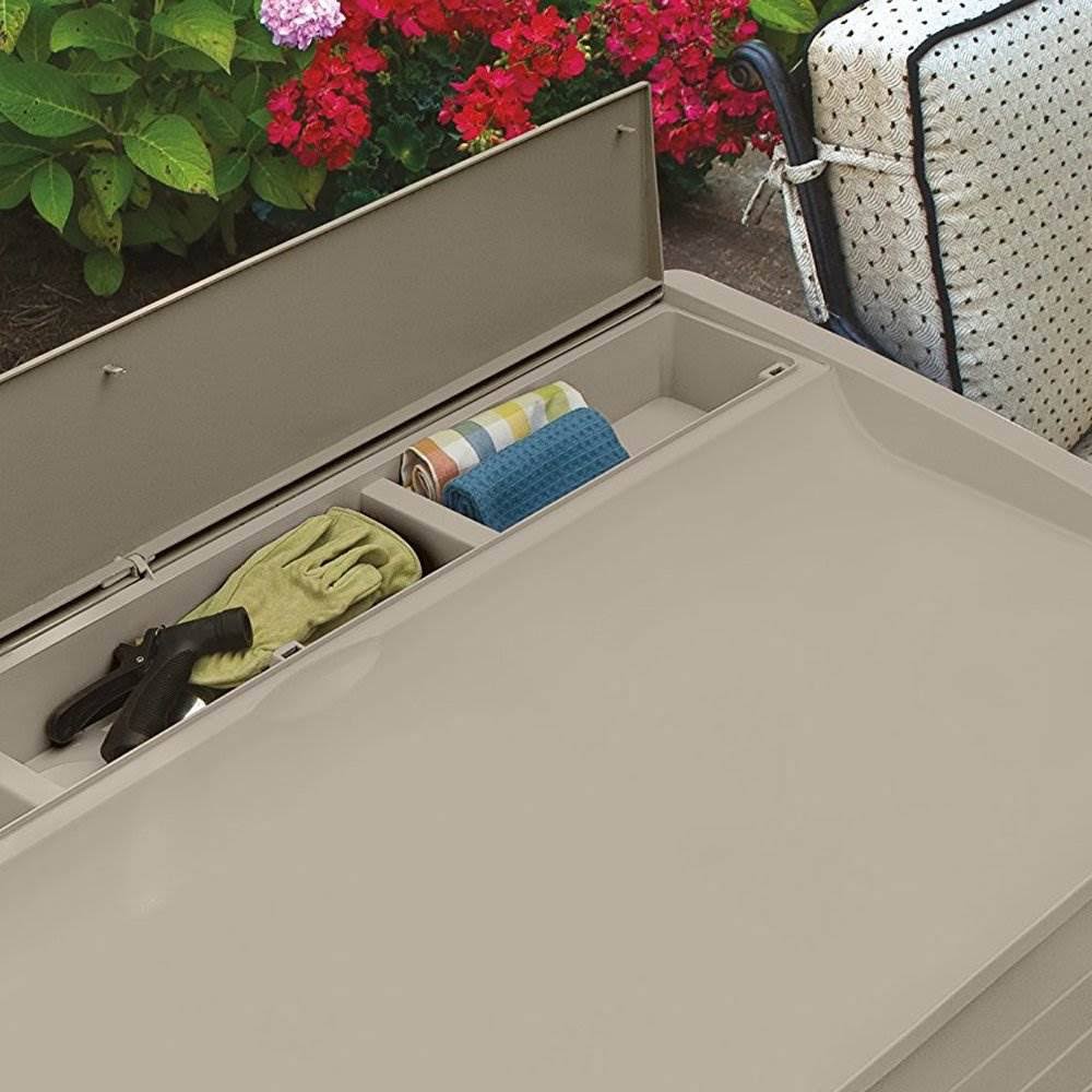 Taupe 127 gal Deck Box with Seat R4768