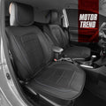 Faux Leather Car Bench Seat Cover with Two-Tone Gray Accents K8873