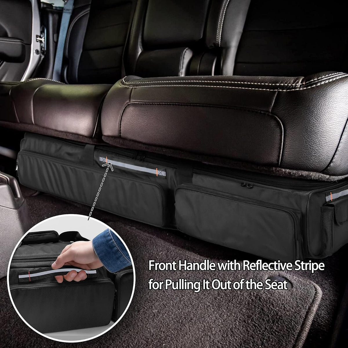 Under Seat Storage Bag with Inner Dividers & Multiple Pockets A56907
