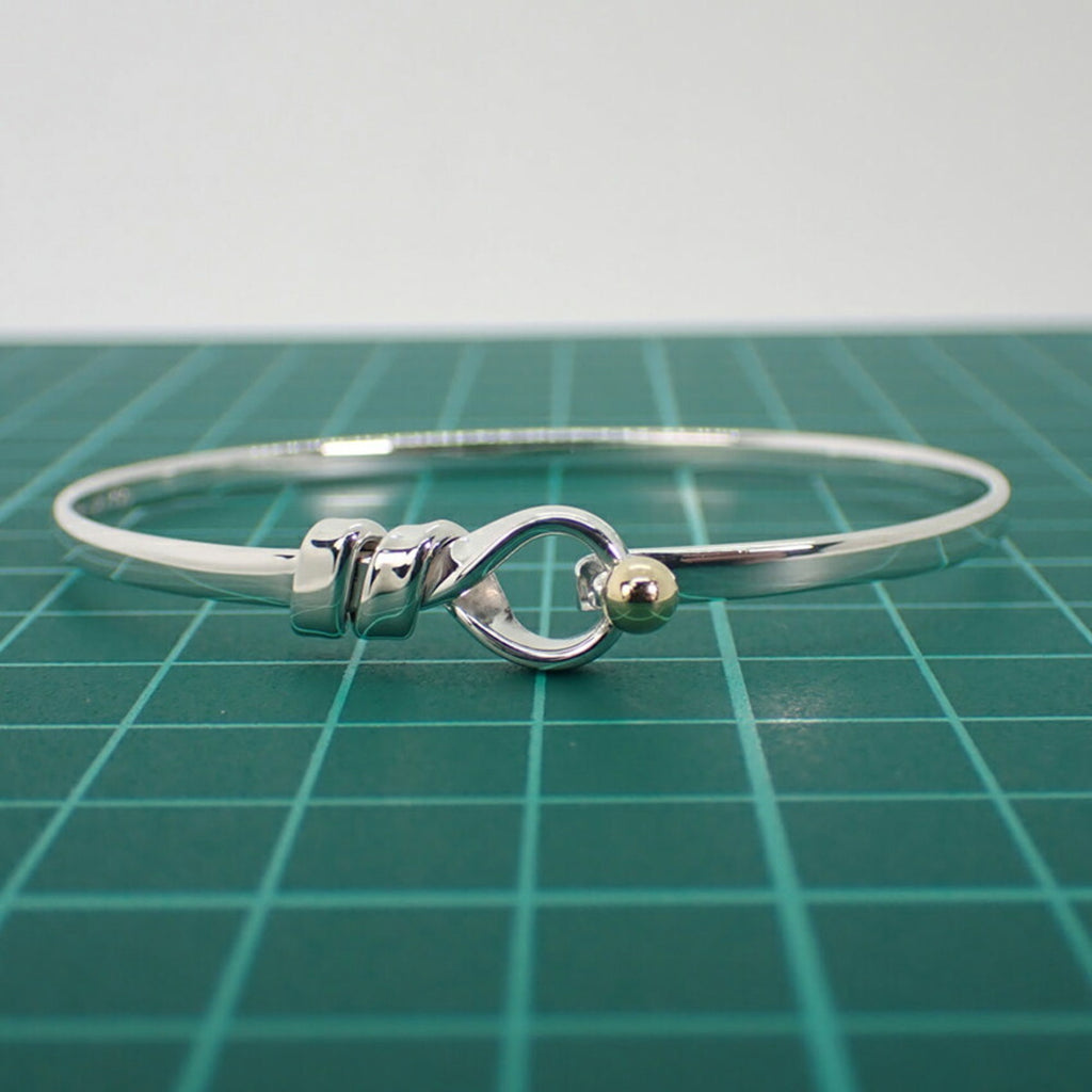 Tiffany 925 750 combination hook & eye bangle Z717