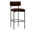 Leather Bar Height Bar Stool with Bronze Leg G819437