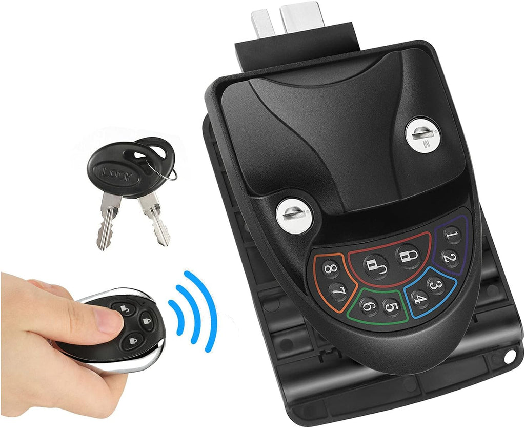 Keyless Entry Door Lock Handle Latch Zinc Alloy Wireless with Keypad Remote Control J8505
