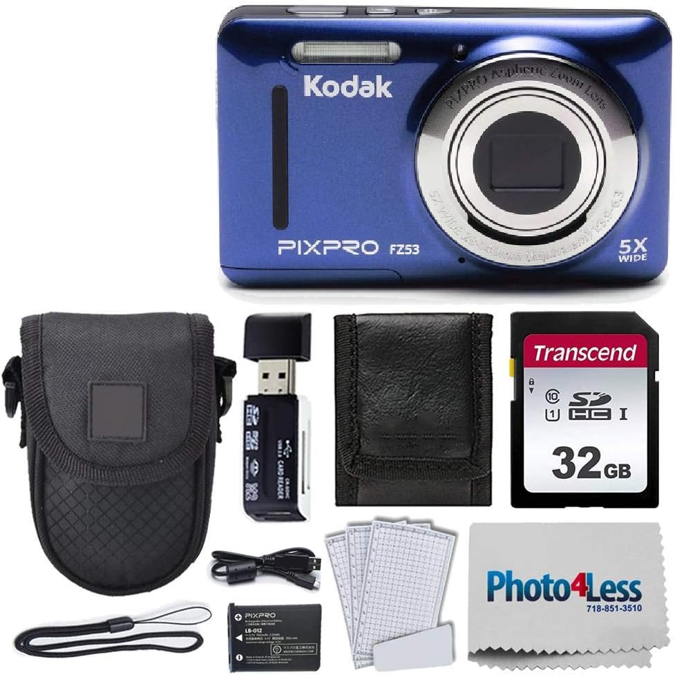 16.15MP Digital Camera (Blue) with Point & Shoot Case and 32GB SD Memory Card Y501
