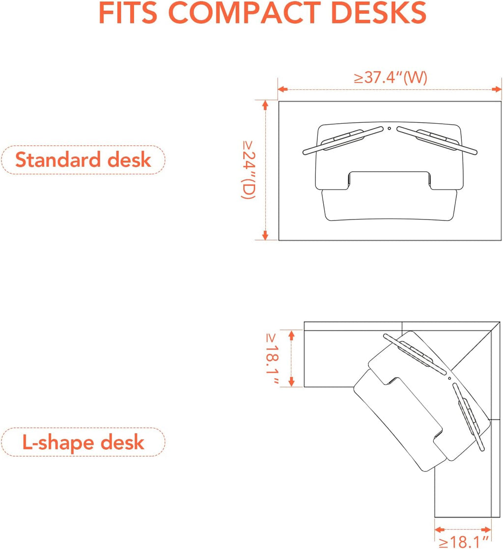 Electric Standing Desk Converter with Quick Release Keyboard Tray B21610