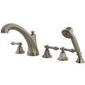 Satin Nickel Roman Tub Filler with Hand Shower H212602