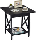 Rustic Walnut Pack of 2 End Table with Storage Shelf R819685