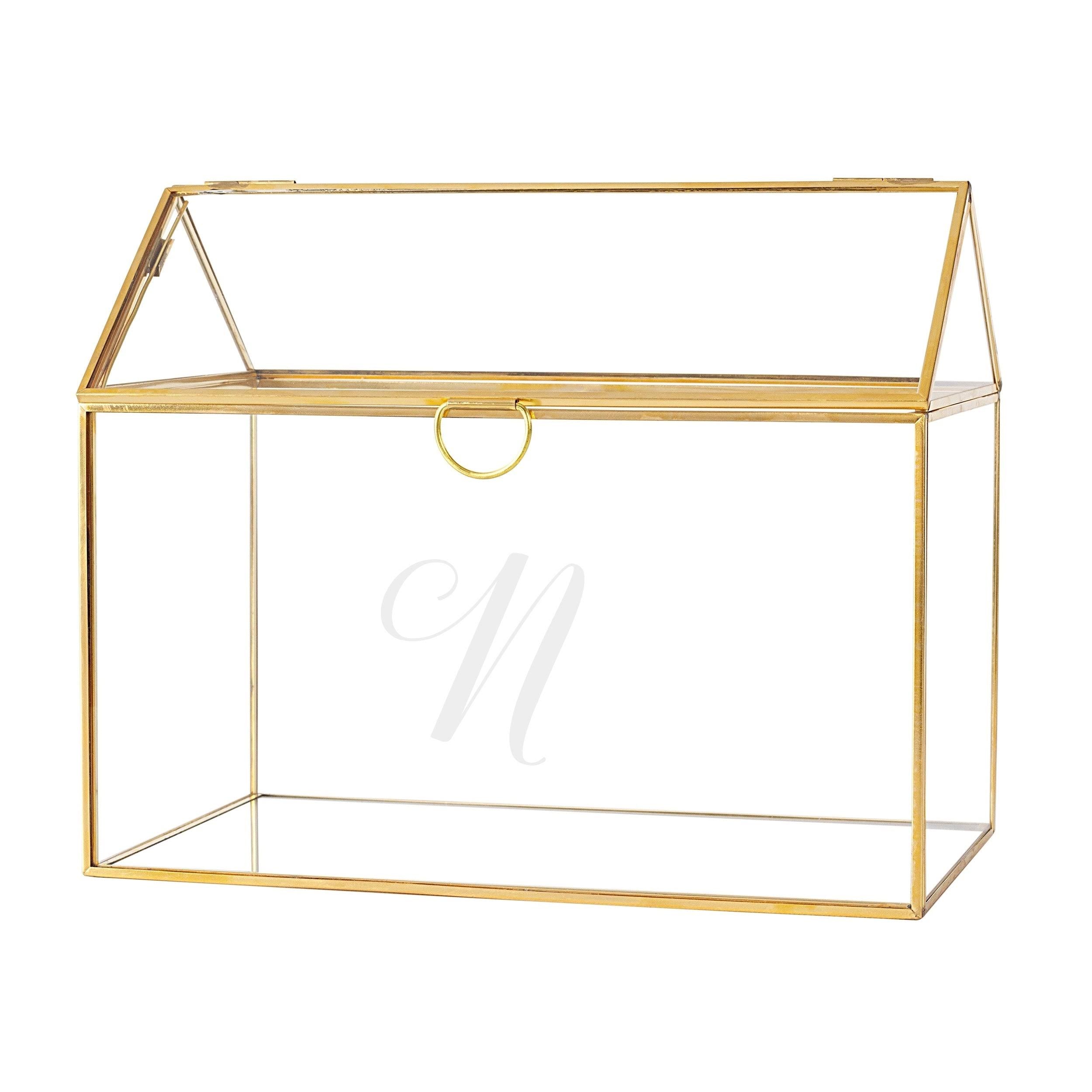 Gold Wedding Glass Terrarium Card Holder O287679