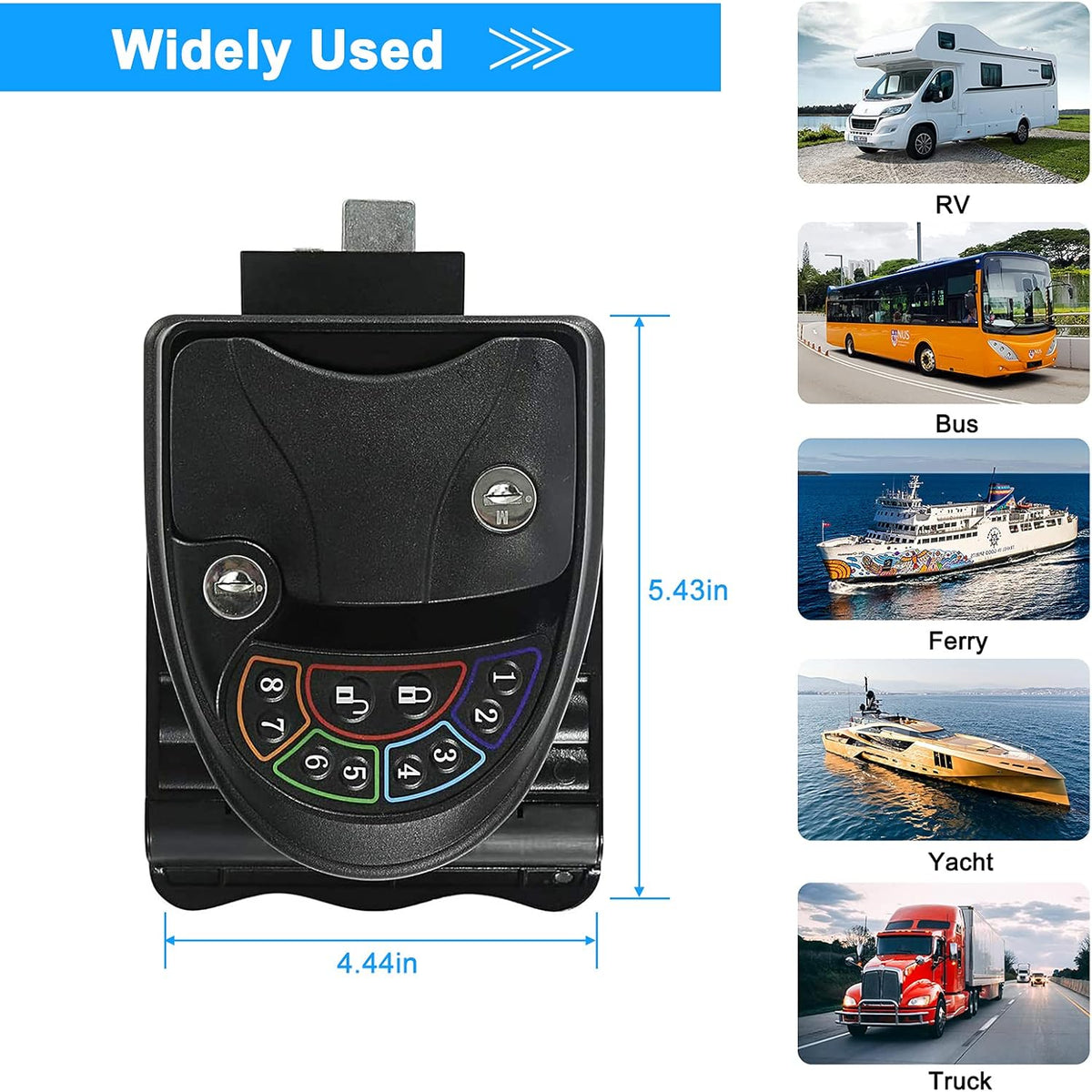 Keyless Entry Door Lock Handle Latch Zinc Alloy Wireless with Keypad Remote Control J8505