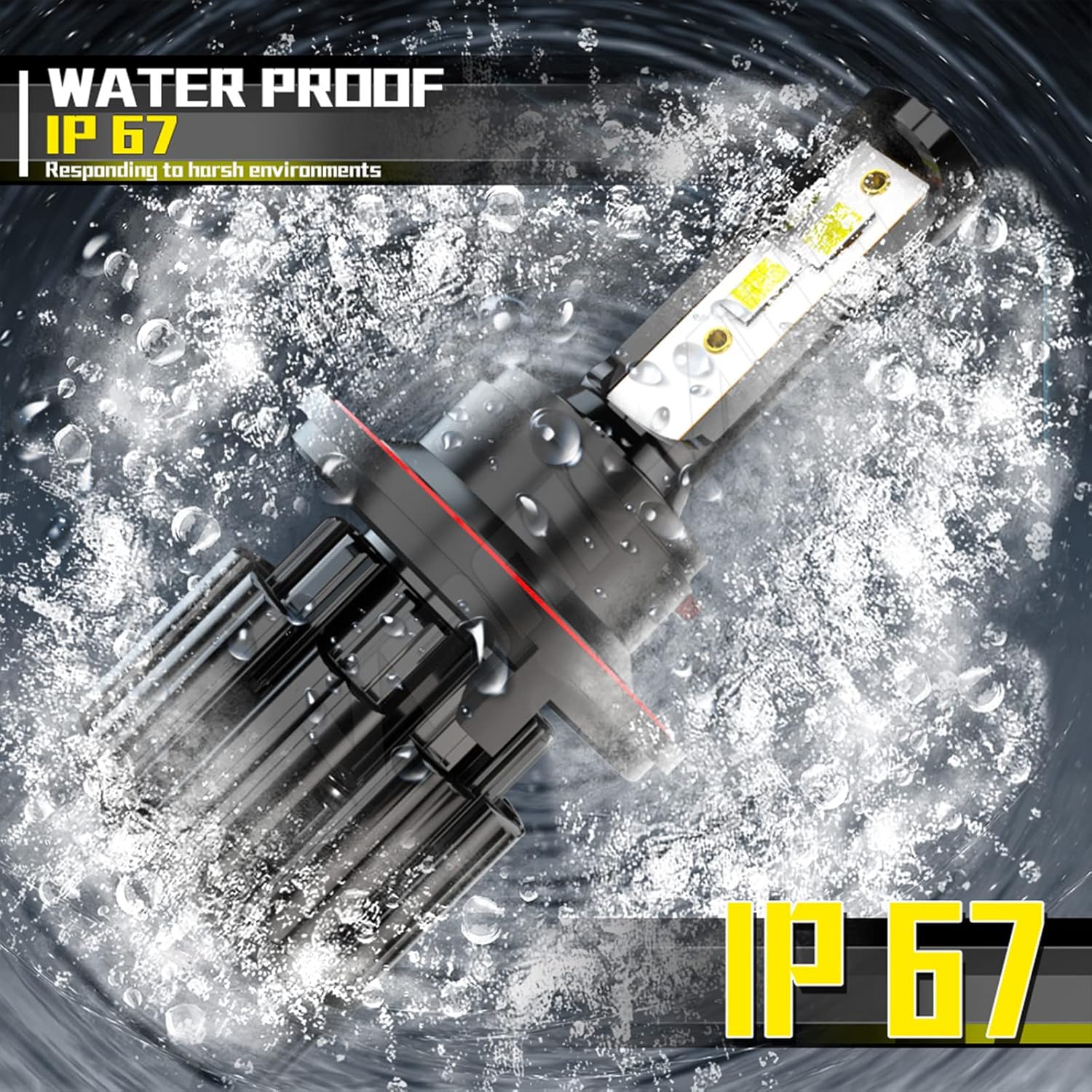 9008 High Low Beam and 9005 Fog Light LED Bulbs Kit, 60W 10000LM 6000K White, Pack of 4 Pack of 2 Y631