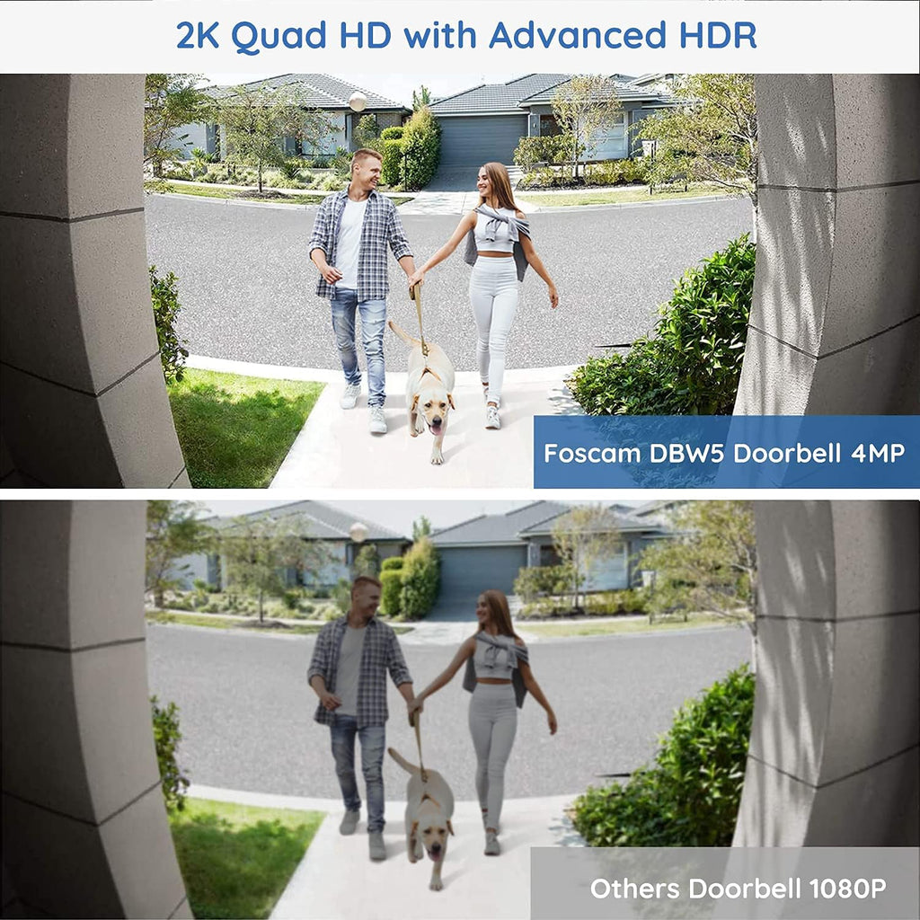 2K/4MP Video Doorbell Camera, 2-Way Audio, Night Vision, IP65 Hardwired E85496