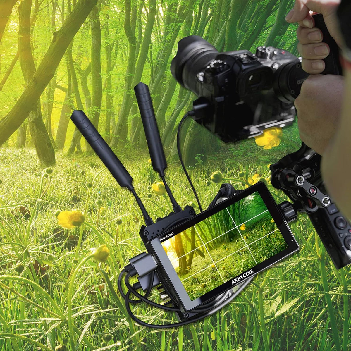 5.5 Inch 3000nit Touch Screen DSLR Field Monitor with F970 External Power 4K HDMI Input Output IPS Panel T27737