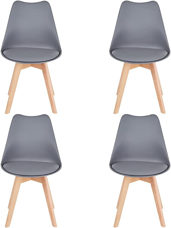 White Wood Legs Side Chair B2632