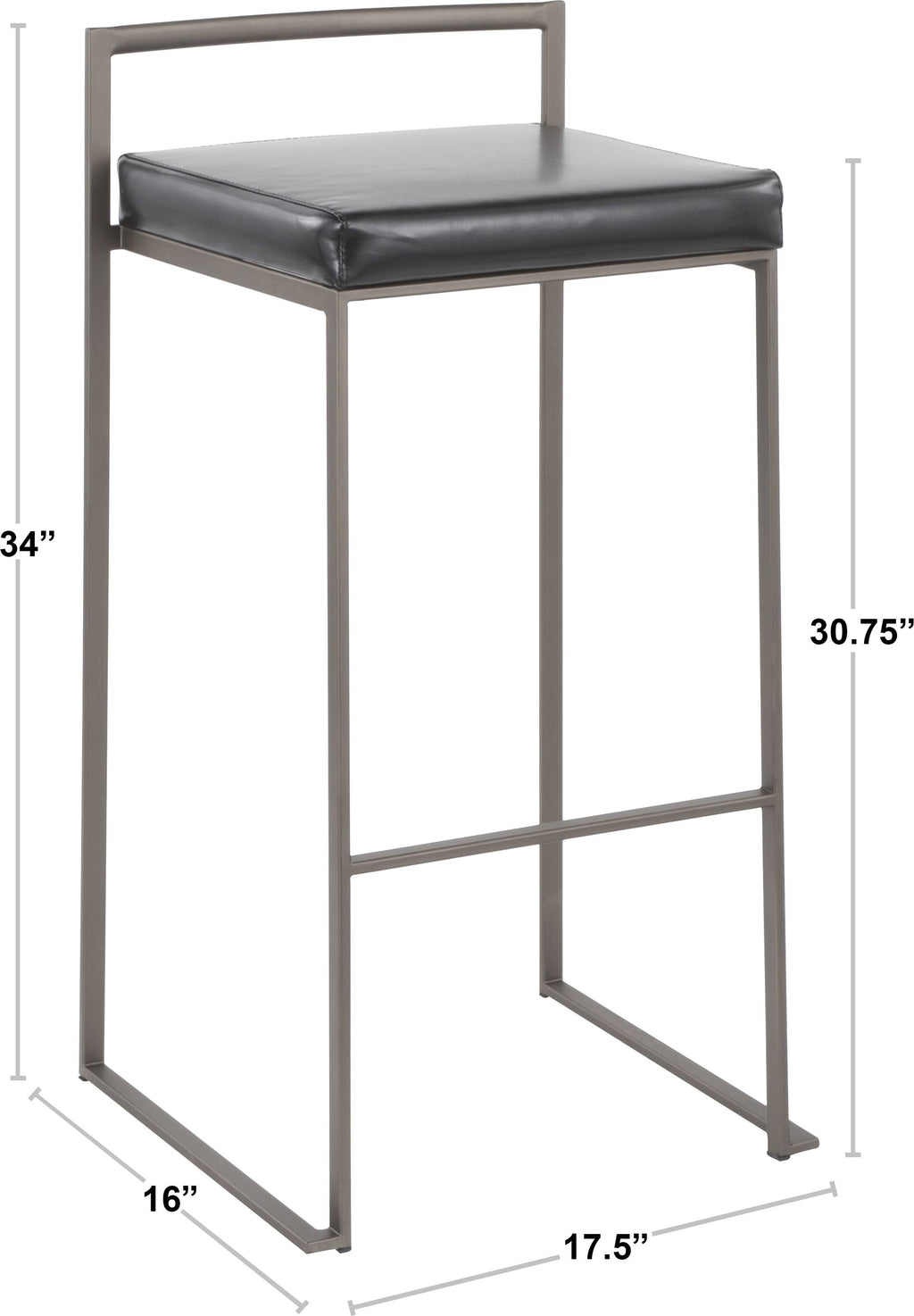 Stackable Barstool Set of 2 Y3906