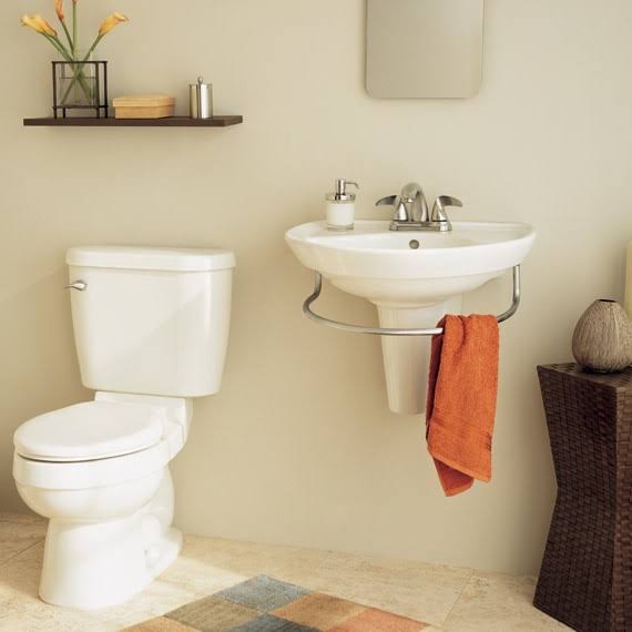 White Wall-Mounted Pedestal Lavatory Top with Single Faucet Hole G74729