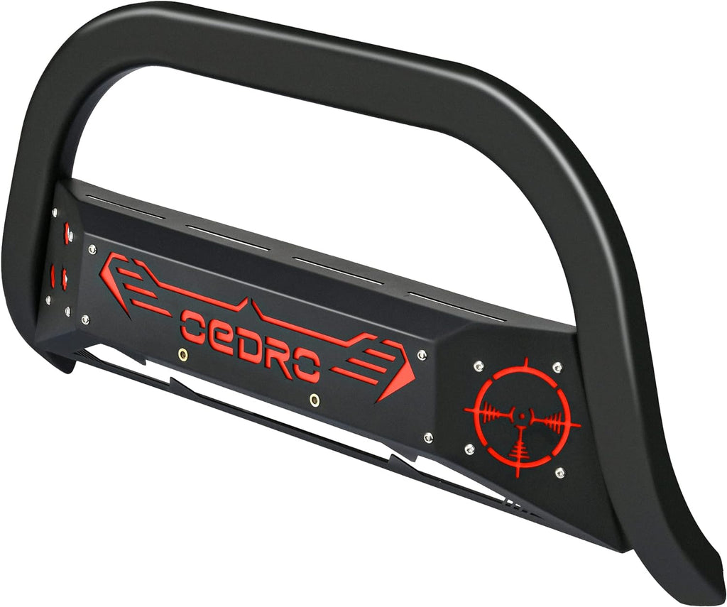 Textured Black Pickup Front Bumper Guard with Skid Plate Light Mount C18735