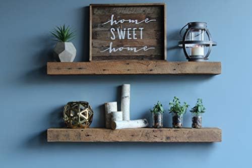 Reclaimed Wood Floating Shelves, Set of Two C3701