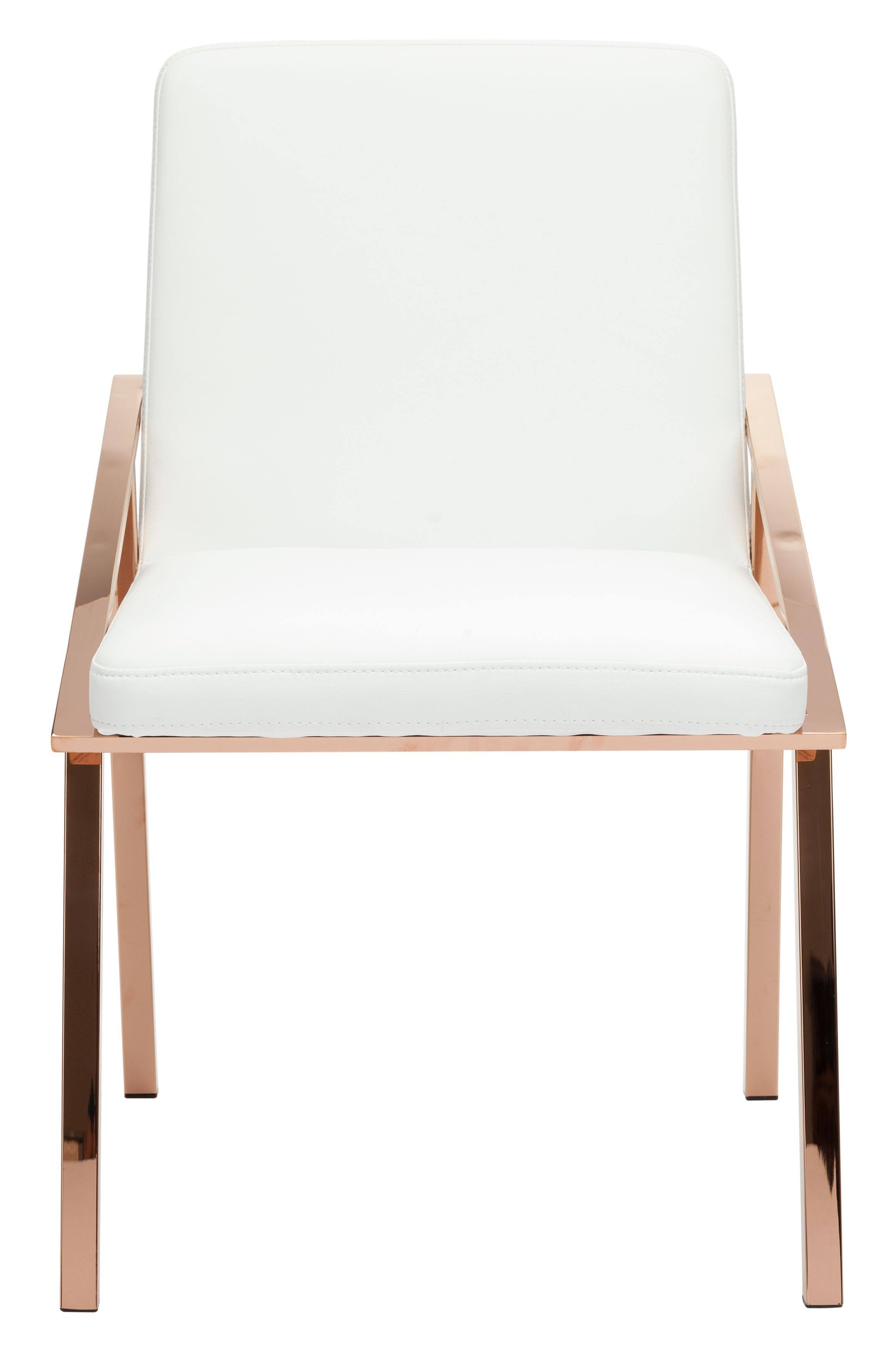 White & Rose Gold Dining Chair X1721