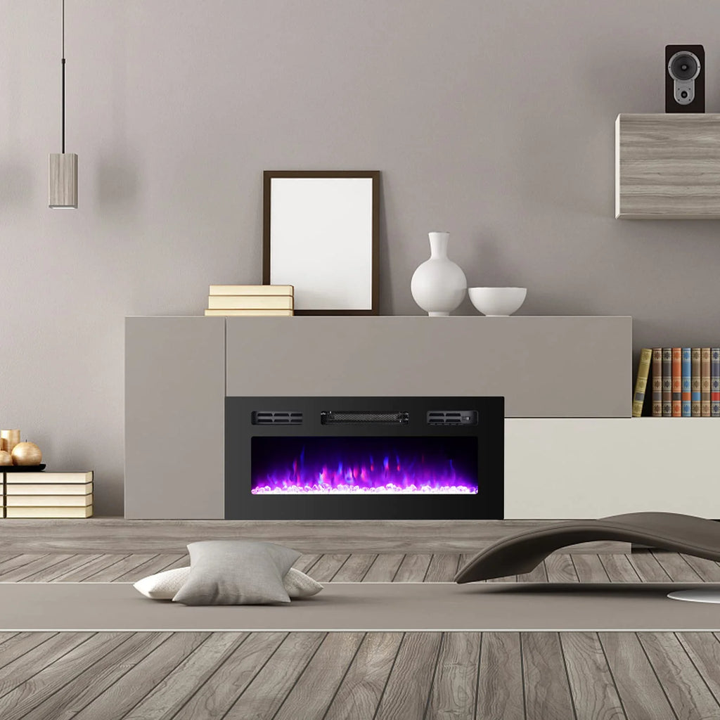 36" Electric Fireplace Insert Stove Heater with Remote Control E38205